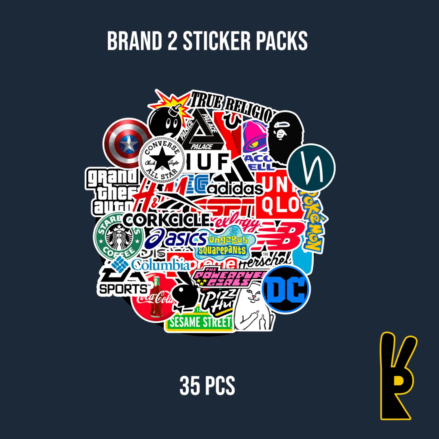 Brand 2 Sticker Packs 35 Pcs