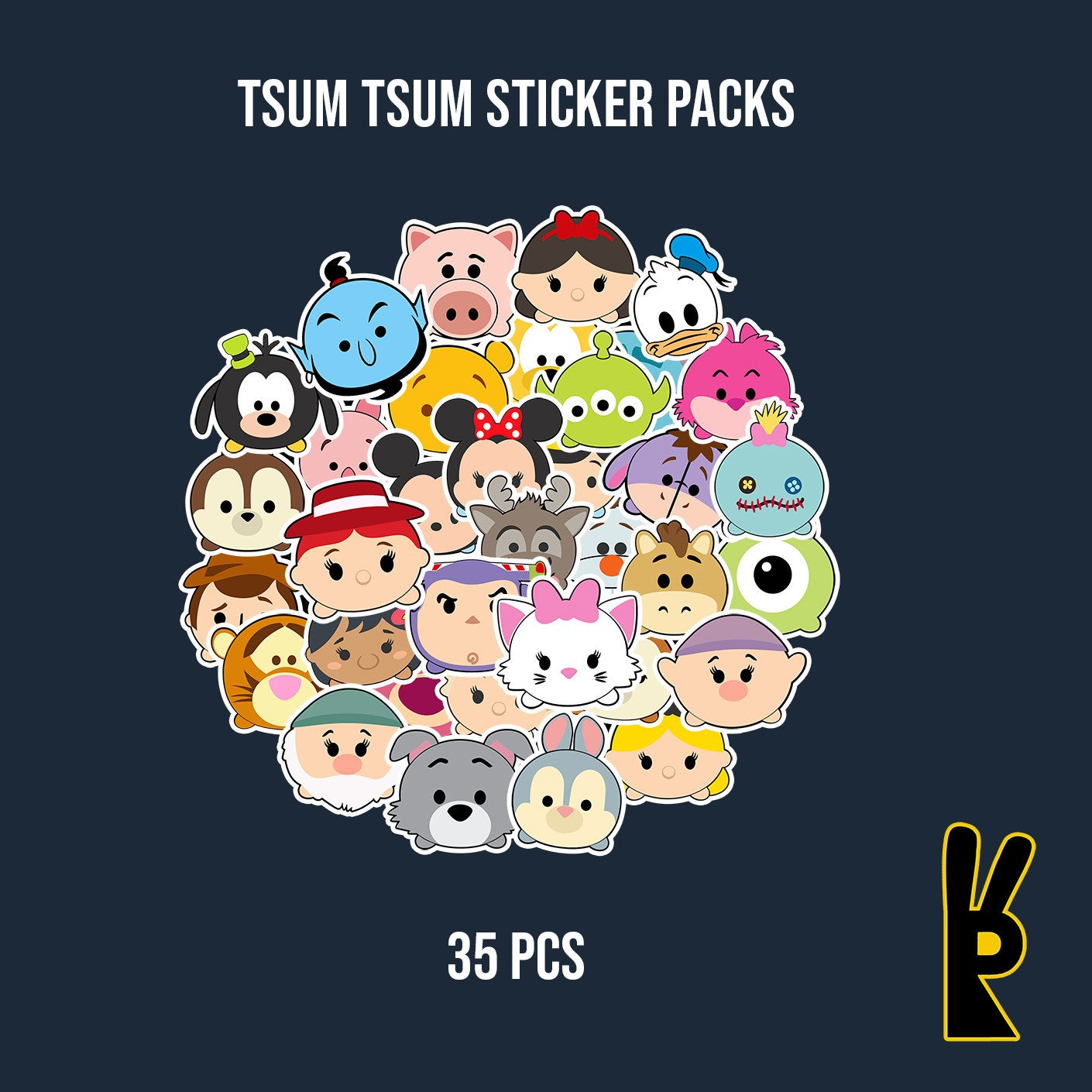 Tsum Tsum Sticker Packs 35 Pcs