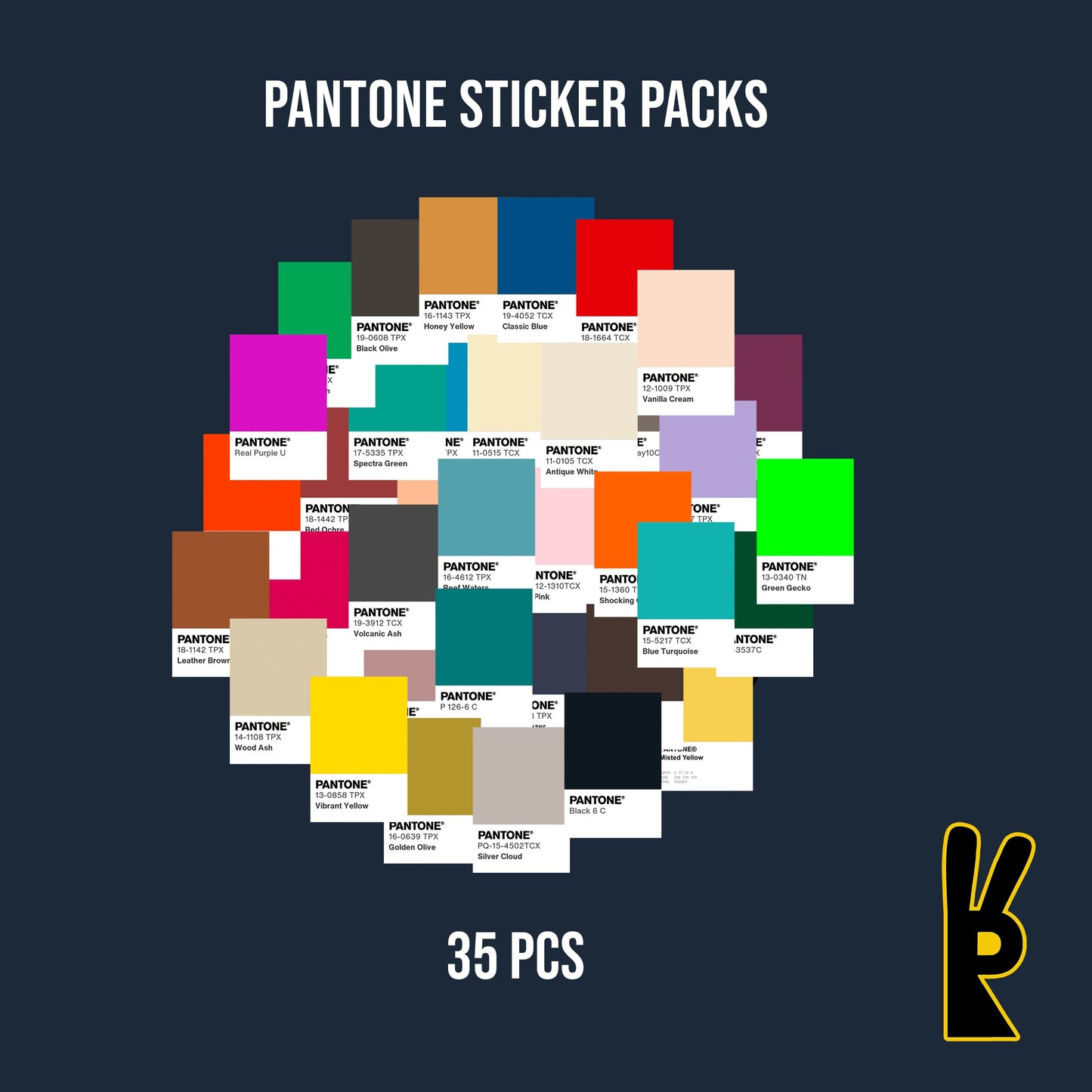 Pantone Sticker Packs 35 Pcs