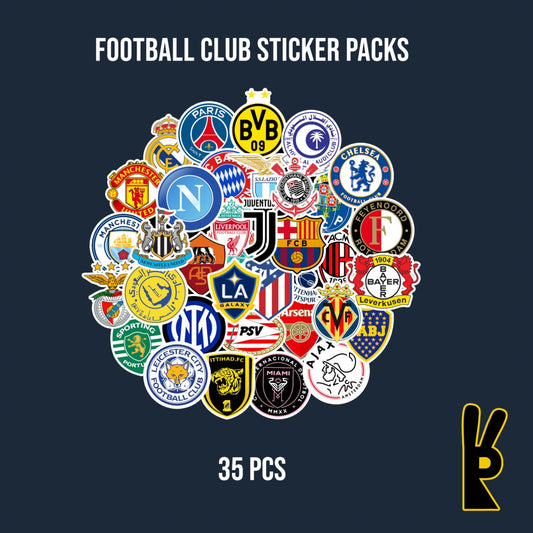 Football Club Sticker Packs 35 Pcs