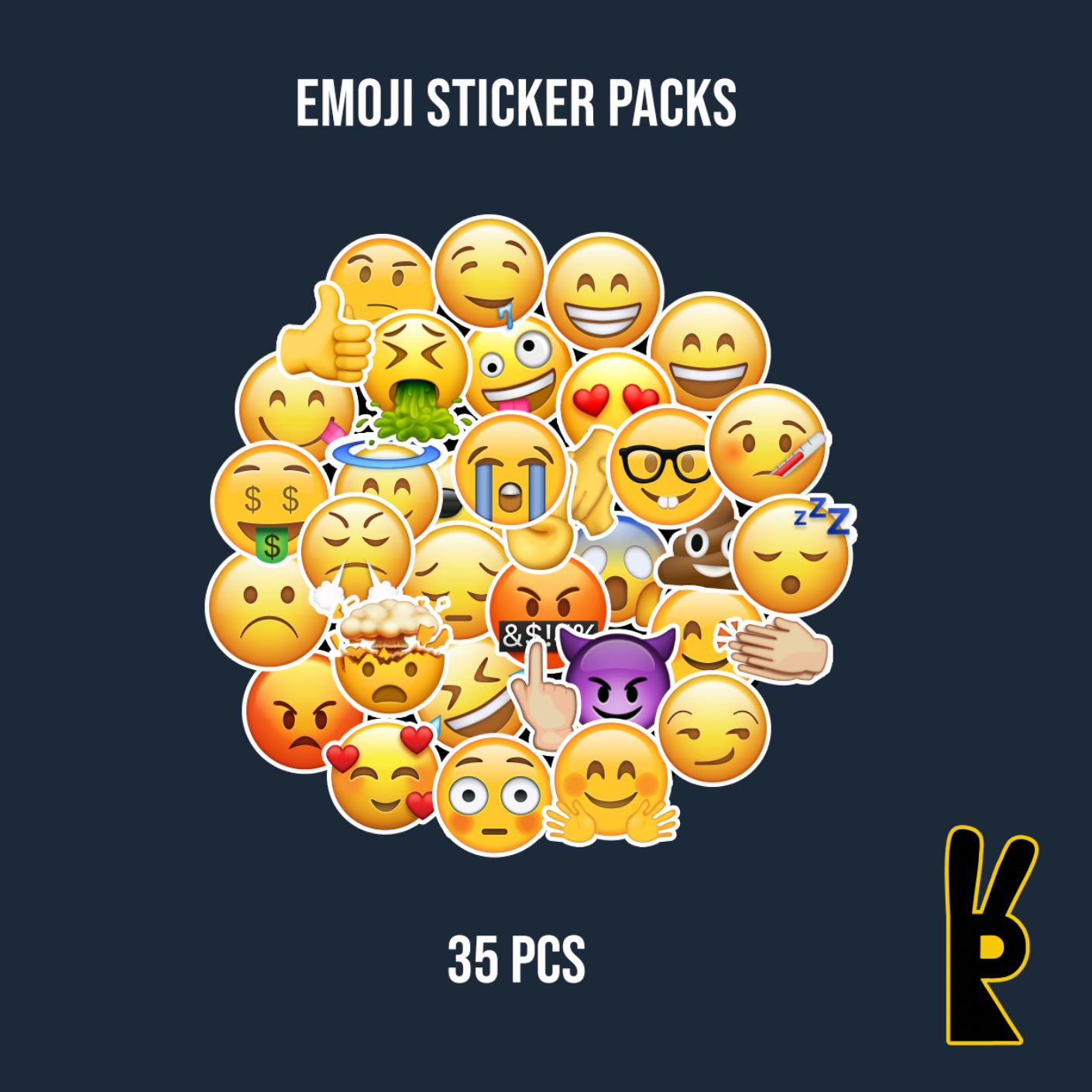 Emoji Sticker Packs 35 Pcs