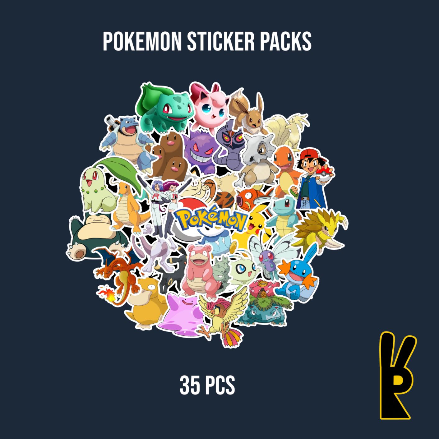 Pokemon Sticker Packs 35 Pcs