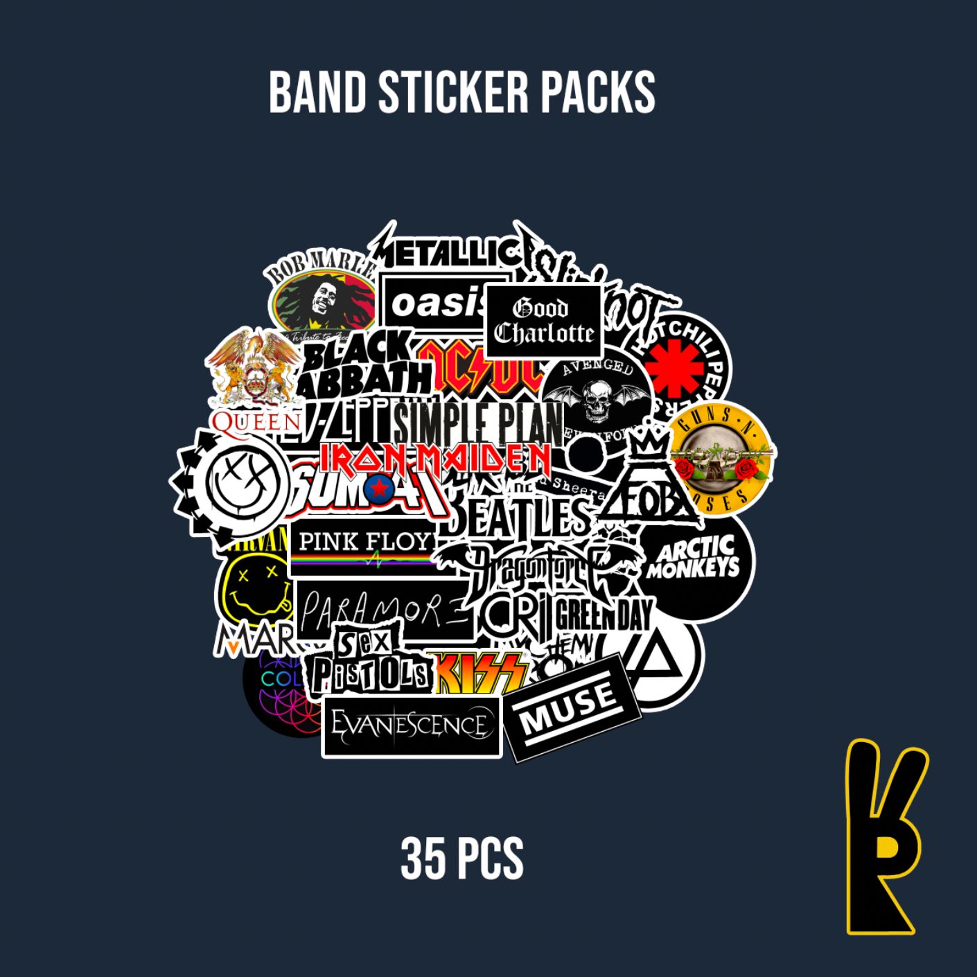 Band Sticker Packs 35 Pcs