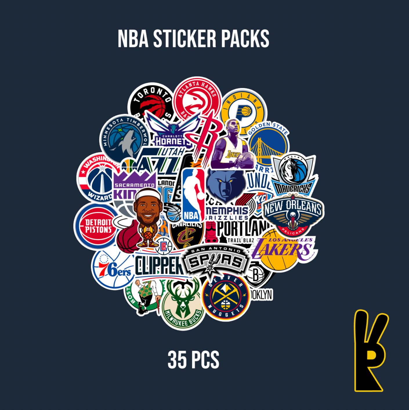 NBA Sticker Packs 35 Pcs