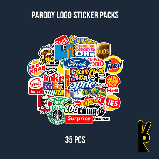 Parody Logo Sticker Packs 35 Pcs